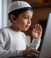 Child studying Quran with a certified tutor