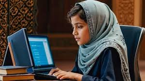 Sara studying Islamic studies online from USA